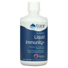 Поддержка иммунной системы, вкус ягод, Fast-Absorbing Liquid Immunity+, Trace Minerals, 887 мл