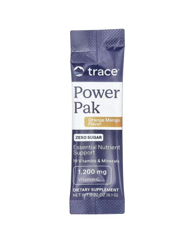 Электролиты без сахара, вкус апельсина и манго, Power Pak, Trace Minerals, 30 пакетов по 6 гр.