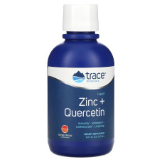 Цинк и кверцетин, вкус апельсин и манго, Liquid Zinc + Quercetin, Trace Minerals, 473 мл