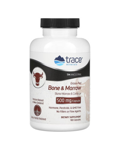 Зміцнення кісток, Grass-Fed Bone & Marrow, Trace Minerals, 180 капсул