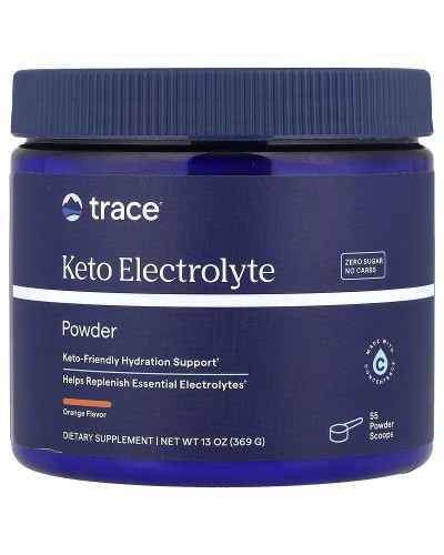 Электролиты-Кето, вкус апельсина, Keto Electrolyte Powder, Trace Minerals, 369 гр