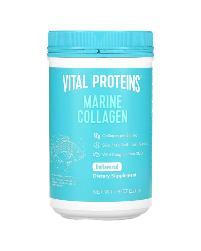 Морской коллаген из дикой рыбы, безвкусно, Marine Collagen, Wild Caught, Vital Proteins, 221 г (7,8 унций)