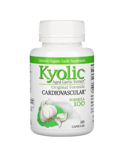 Экстракт чеснока, для сердечно-сосудистой системы, Aged Garlic Extract Hi-Po Formula 100, Kyolic, 100 капсул