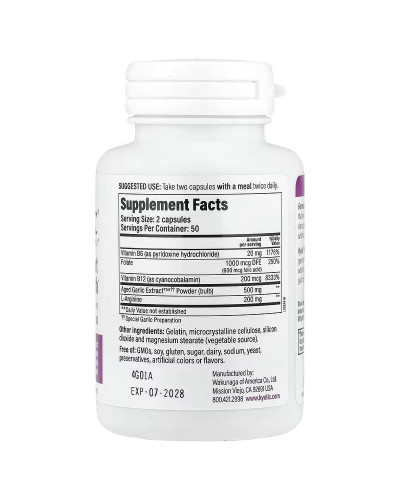Екстракт часнику для здоров'я серця, Aged Garlic Extract, Formula 108, Kyolic, 100 капсул