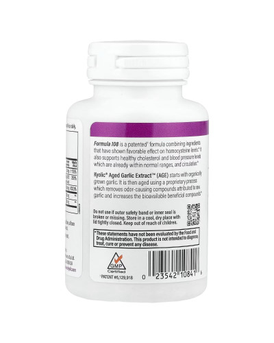 Екстракт часнику для здоров'я серця, Aged Garlic Extract, Formula 108, Kyolic, 100 капсул