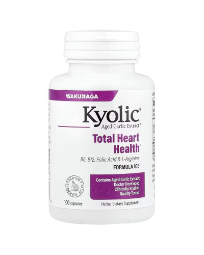 Екстракт часнику для здоров'я серця, Aged Garlic Extract, Formula 108, Kyolic, 100 капсул