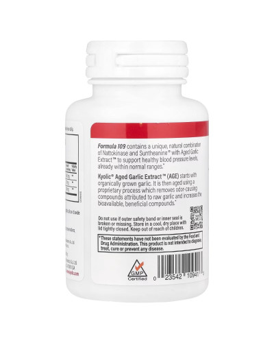 Екстракт часнику, для здоров'я артеріального тиску, Aged Garlic Extract, Kyolic, 80 капсул