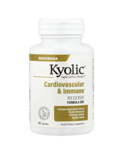 Екстракт часнику, для серцево-судинної та імунної системи, Aged Garlic Extract, Cardiovascular & Immune, Kyolic, 60 капсул
