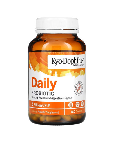 Пробиотик ежедневный, Kyo-Dophilus, Daily Probiotic, Kyolic, 180 капсул