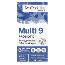Пробіотики мульти, 6 млрд КУО, Kyo-Dophilus, Multi 9 Probiotic, 6 Billion CFU, Kyolic, 90 капсул