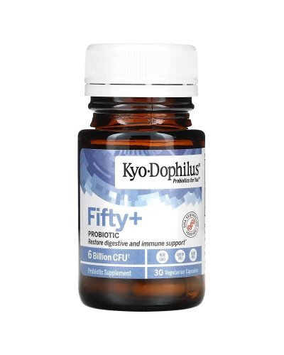 Пробіотик, 6 млрд КУО, Kyo-Dophilus, Fifty+Probiotic, 6 Billion CFU, Kyolic, 30 вегетаріанських капсул