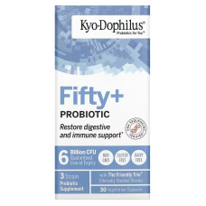 Пробіотик, 6 млрд КУО, Kyo-Dophilus, Fifty+Probiotic, 6 Billion CFU, Kyolic, 30 вегетаріанських капсул
