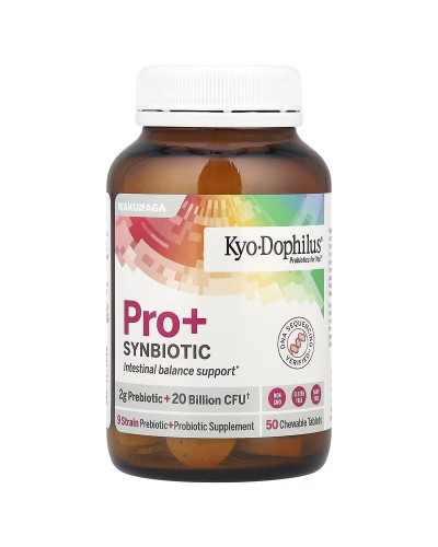 Пробіотик з пребіотиком, смак ягідної смузі, Kyo-Dophilus Pro+Synbiotic, Kyolic, 50 жувальних таблеток
