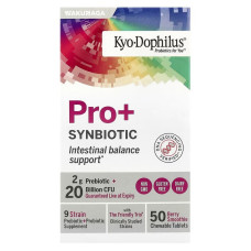Пробіотик з пребіотиком, смак ягідної смузі, Kyo-Dophilus Pro+Synbiotic, Kyolic, 50 жувальних таблеток
