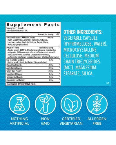 Пищеварительные ферменты и быстродействующие пробиотики, Digestive Enzymes with Probiotics, Zenwise, 180 капсул