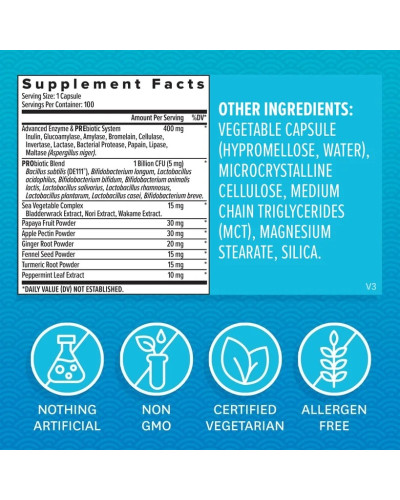 Пищеварительные ферменты и быстродействующие пробиотики, Digestive Enzymes with Probiotics, Zenwise, 100 капсул