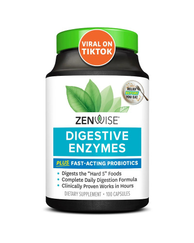 Пищеварительные ферменты и быстродействующие пробиотики, Digestive Enzymes with Probiotics, Zenwise, 100 капсул