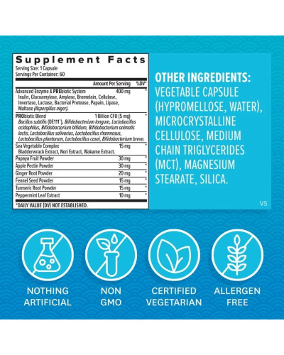 Пищеварительные ферменты и быстродействующие пробиотики, Digestive Enzymes with Probiotics, Zenwise, 60 капсул