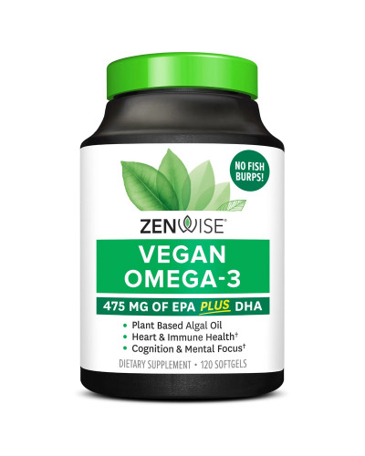 Омега-3 для веганов, Vegan Omega-3, Zenwise, 120 гелевых капсул.