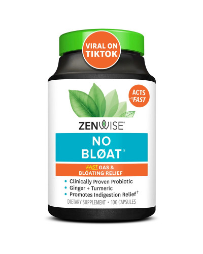 Устранение вздутия живота и газообразования, NO BLOAT, Zenwise, 100 капсул